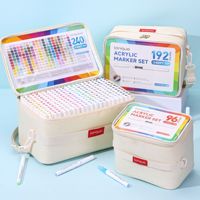 LANGUO 96-288 Colors Direct Liquid Colors Acrylic Paint Pens Brush Marker Pen for Painting Stone DIY Art Supplies Stationery