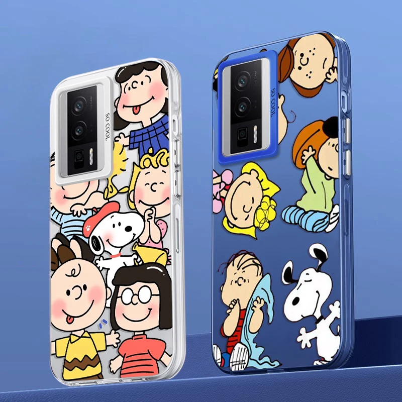 Мультяшный Забавный S-noopys для Xiaomi Mi 13T 12T 11 POCO M5S M3 M2 C51 C50 X3 F4 F3 GT NFC Pro красочный серебристый чехол для телефона из ТПУ