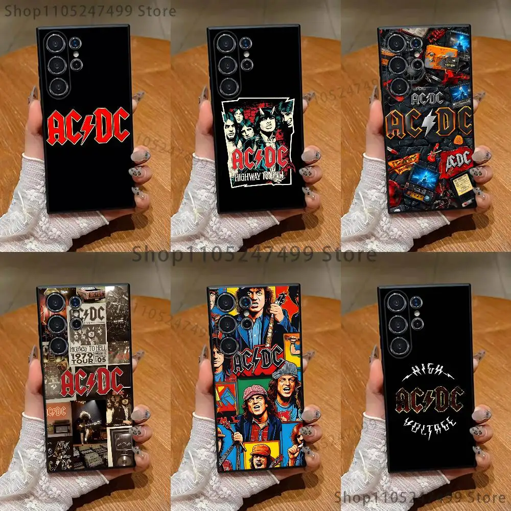 

Band A-AC-DC Phone Case For Samsung S25,S24,S21,S22,S23,S30,Ultra,S20,Plus,Fe,Lite,Note,10 Black Soft Shell