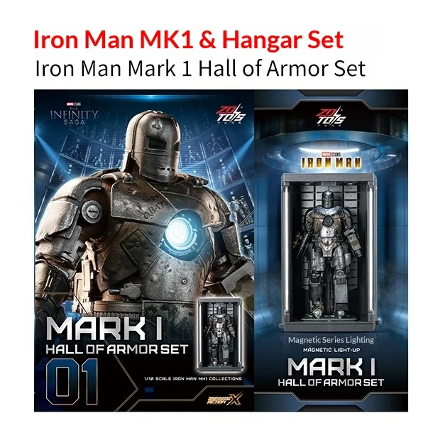 ZDTDS Iron Man Armored Hall 1/10 Mk Series Tony Stark Action Figure Movable Joints Collectible Desktop Gift For Adult Fans