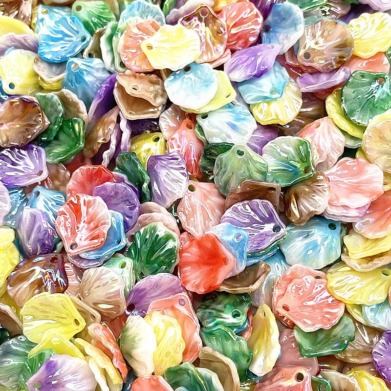 30pcs 15x17mm Imitation Shell Acrylic Beads Petals Leaves Charm for DIY Necklace Earrings Pendant Jewelry Making