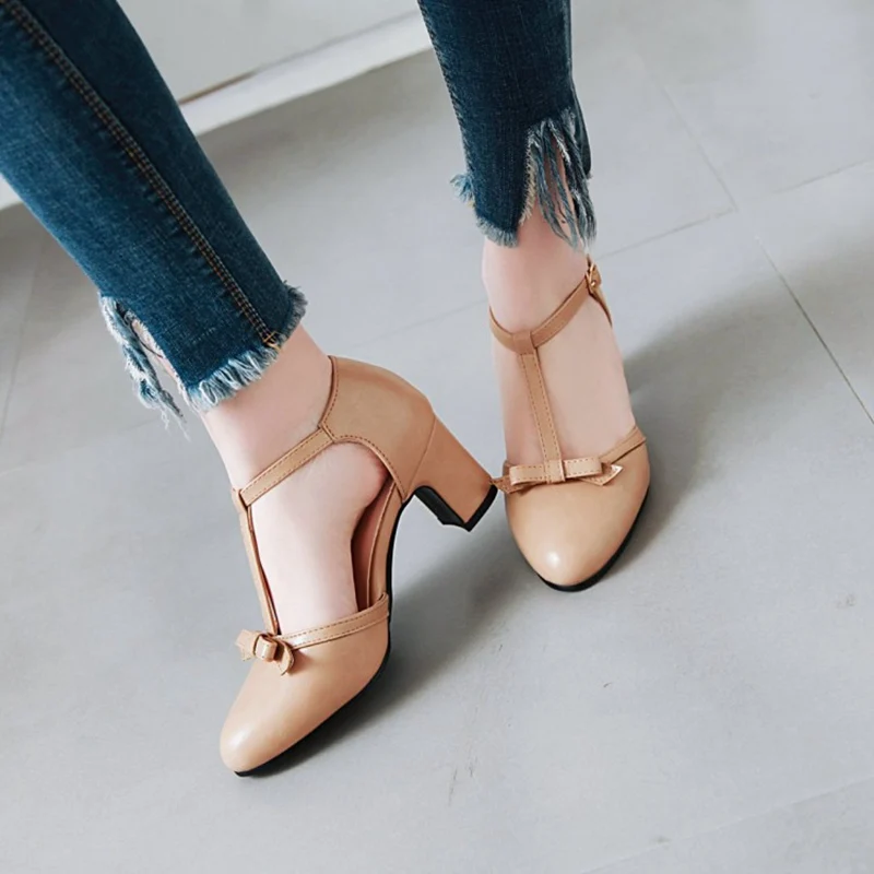 ASILETO big size45 46 sandali da donna scarpe con tacco quadrato sandali con cinturino con fiocco estivo scarpe casual a punta Mulheres sandalias