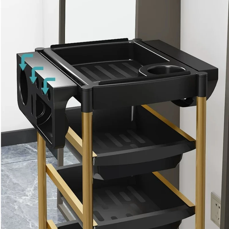 Beauty Perm Dyeing Cart Storage Cabinet Hair Salon Bar Car Hairstylist Shelf Tool Cabinet Hair Salon Exclusive Salon Trolley