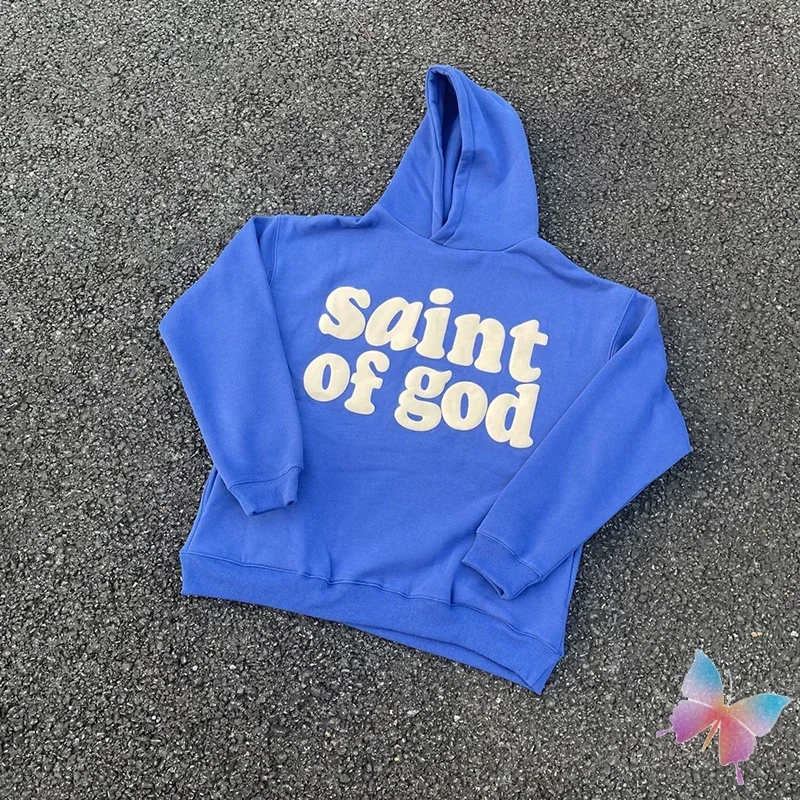 SAINT MICHAEL Hoodies High Quality Saint of God Foam Letter Printed Cotton Fleece Casual Oversized Men Women Hooded Sweatshirts