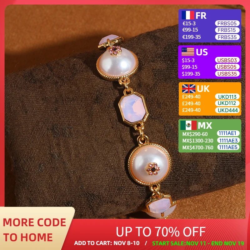 خمر الوردي كريستال سحر سوار اللؤلؤ زهر البرقوق الفاخرة الحجر الطبيعي مجوهرات صيفية امرأة اكسسوارات الزفاف هدية 2025 #1