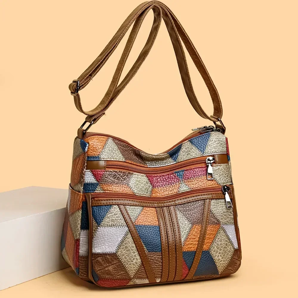 New Crossbody Bag for Women Large Capacity Luxury Handbag Purse Solid Color Shoulder Bags Female Casual Travel Vintage Hobos Bag