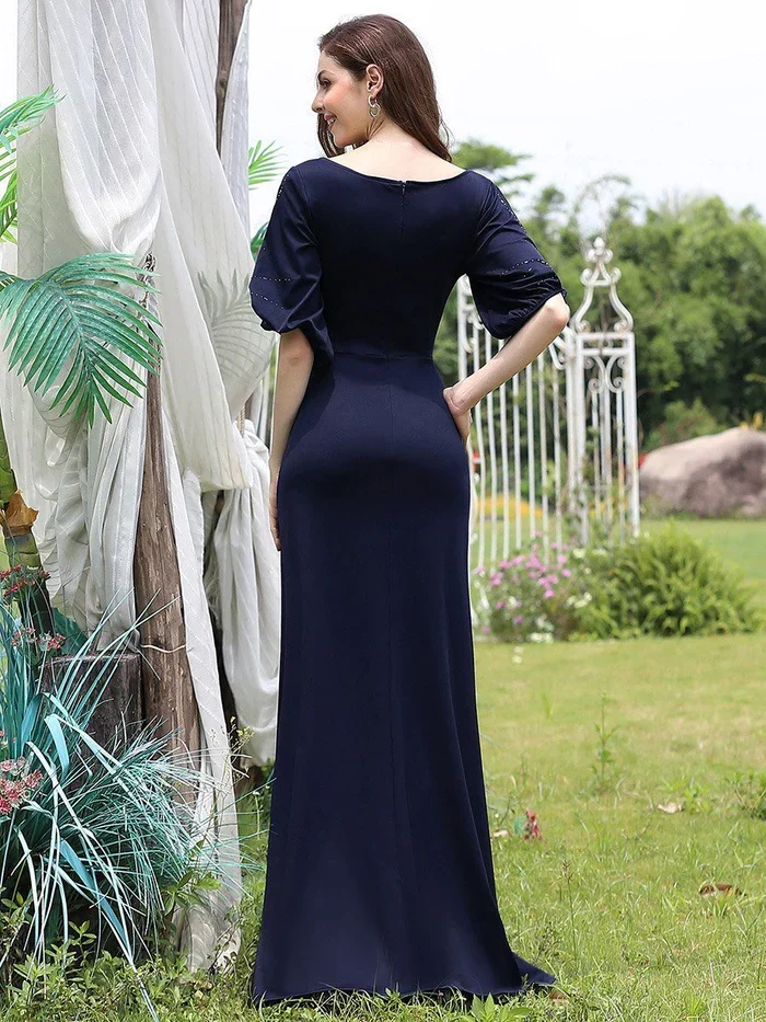 A-line Trendy Round Neck Bodycon  Chiffon Fishtail Evening Dress