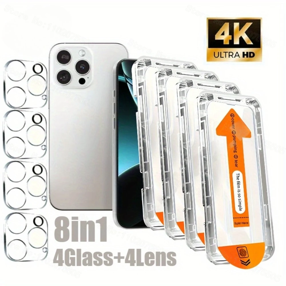 

Set of High-Definition Tempered Film+Lens Film,for IPhone 14 15 16 Pro Max/14 15 16 Plus High Definition Glass iP 17 Pro Max Air