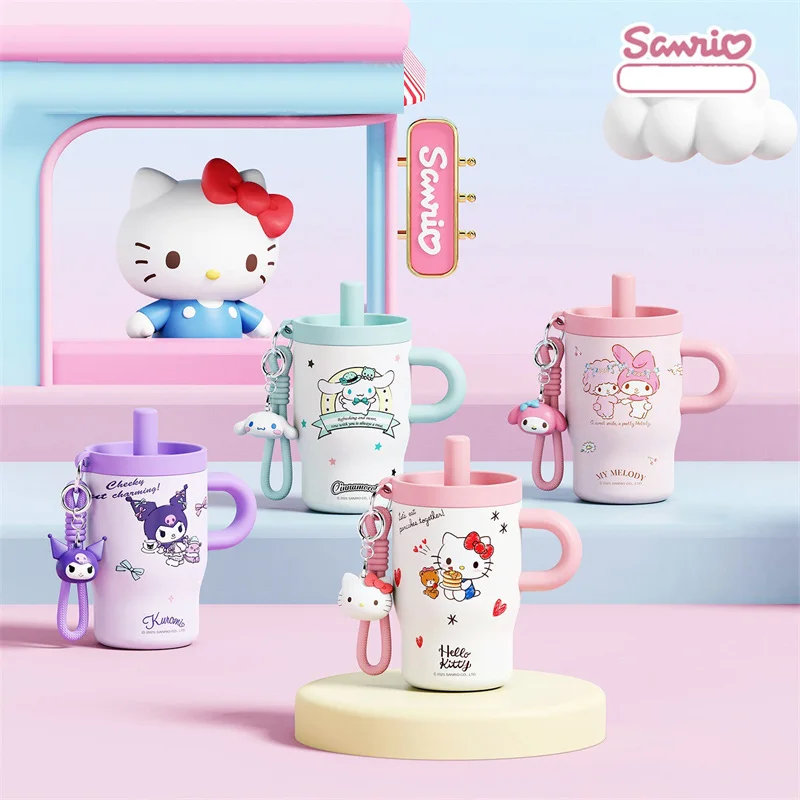 X&W Hello Kitty Insulated Cup 500ml Cartoon Stainless steel Straw