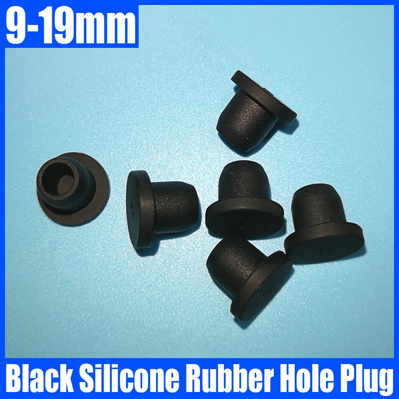 

1-5PCS 9mm-19mm Black Silicone Rubber Cap T-type Hole Plug Cover Rubber Stopper Sealing Plug Snap-on Gasket Seal Stopper