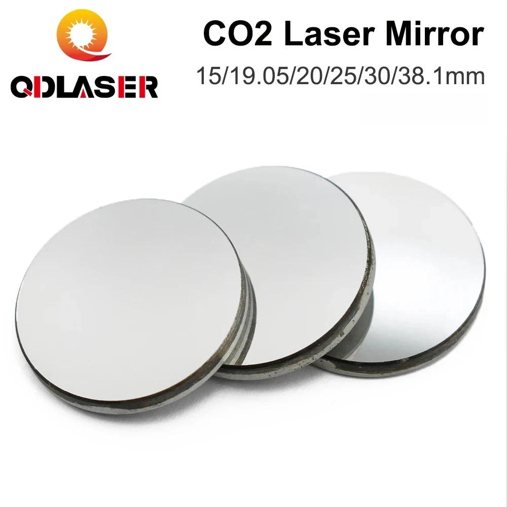 QDLASER CO2-лазерное зеркало, 3 шт., зеркало диаметром 15, 19,05 20, 25, 30, 38,1 мм, толщина 3 мм для гравировального станка с лазерной резьбой CO2