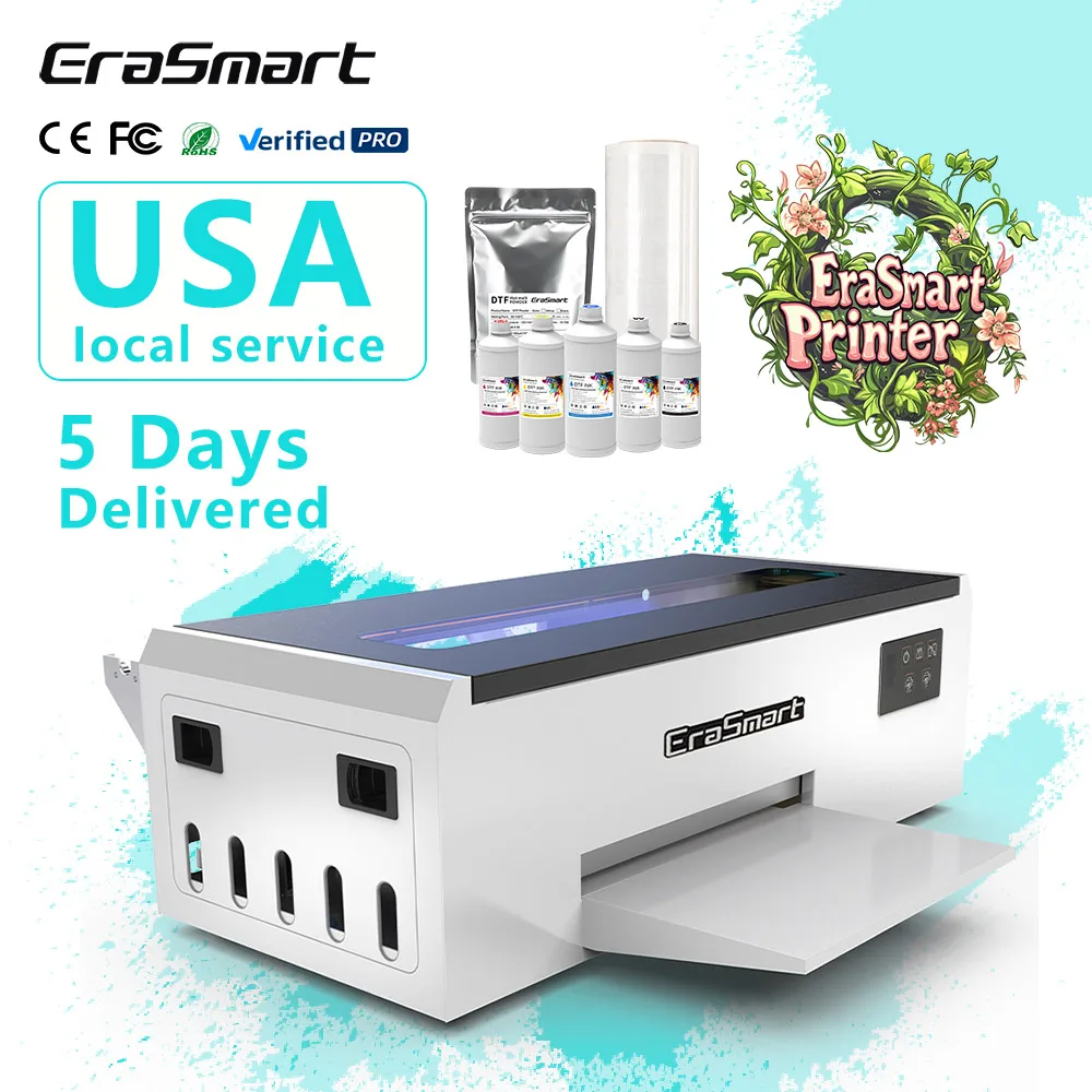 Erasmart  A4 Dtf  Versatile Direct to Filmr Multifunctional Heat  Printing Machine 20CM Roll Digital A4 Inkjet Printer