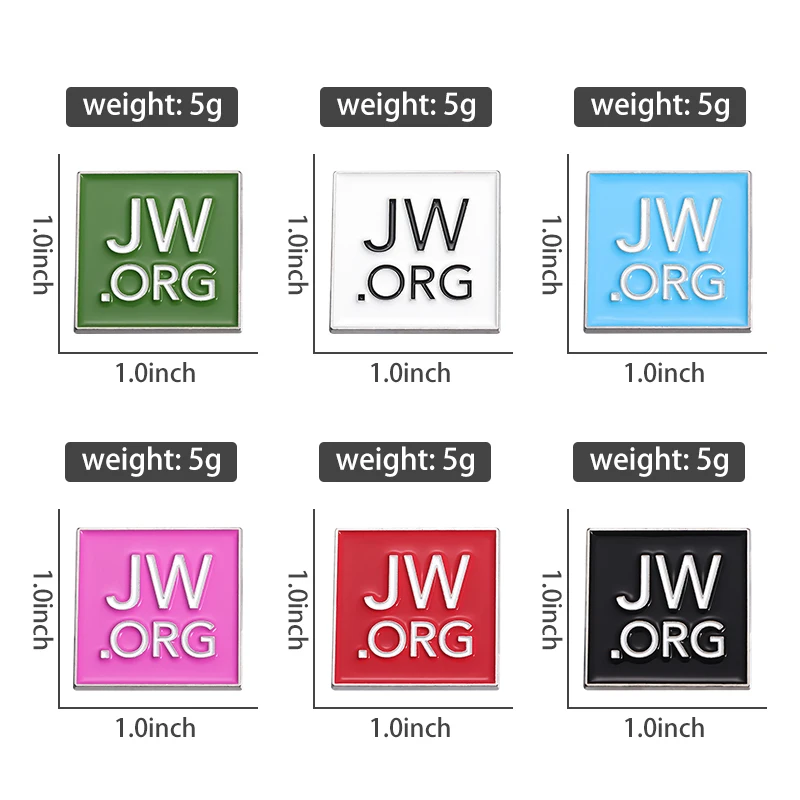 JW.ORG Icon Collect Brooch Enamel Pins Creativity Cartoon Squares Simple Patter Brooches Hats Clothes Lapel Badge Jewelry Gift