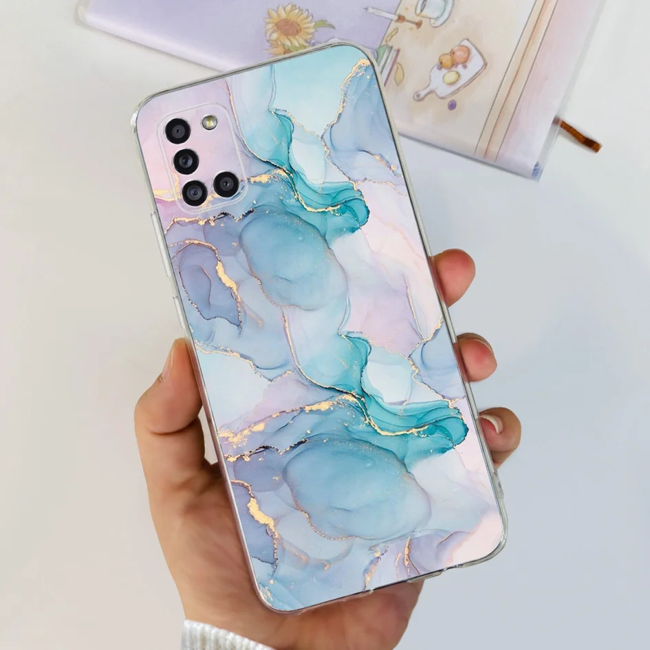 For Samsung A51 A71 4G Case SM-A515F SM-A715F Phone Cover Fashion Marble Clear Soft Silicone Cover For Samsung A31 SM-A315F Capa