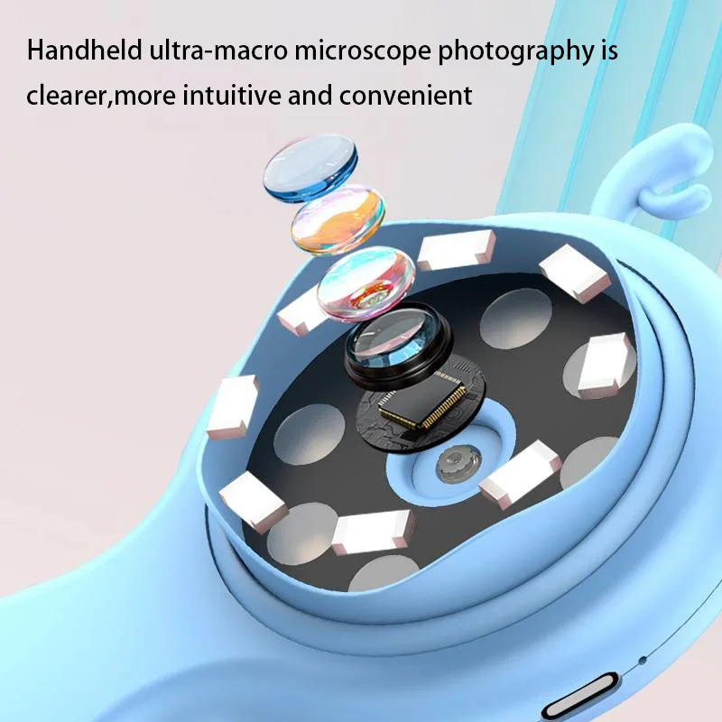 شاشة ملونة 2.0 بوصة، مجهر محمول عالي الوضوح للأطفال مع وظيفة صور وفيديو LED، علوم الألعاب التعليمية