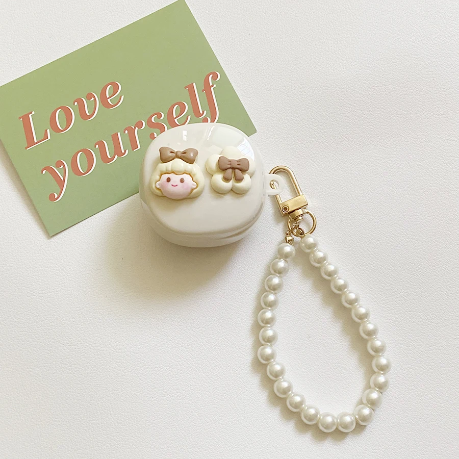 เคสซิลิโคนสำหรับ Samsung Galaxy buds live/buds 2pro /buds Pro พวงกุญแจการ์ตูนหมีเกาหลีน่ารัก