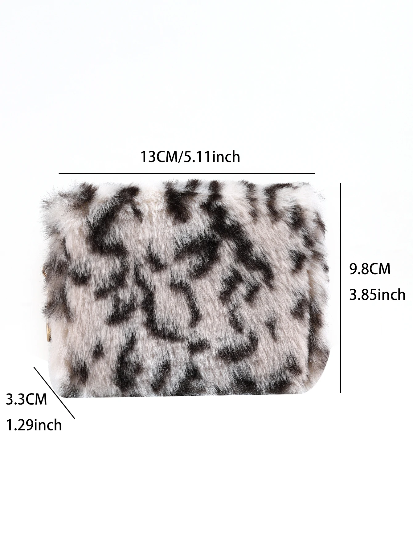 New creative plush coin purse, fashion leopard print plush wallet, niche simple furry card bag wallet