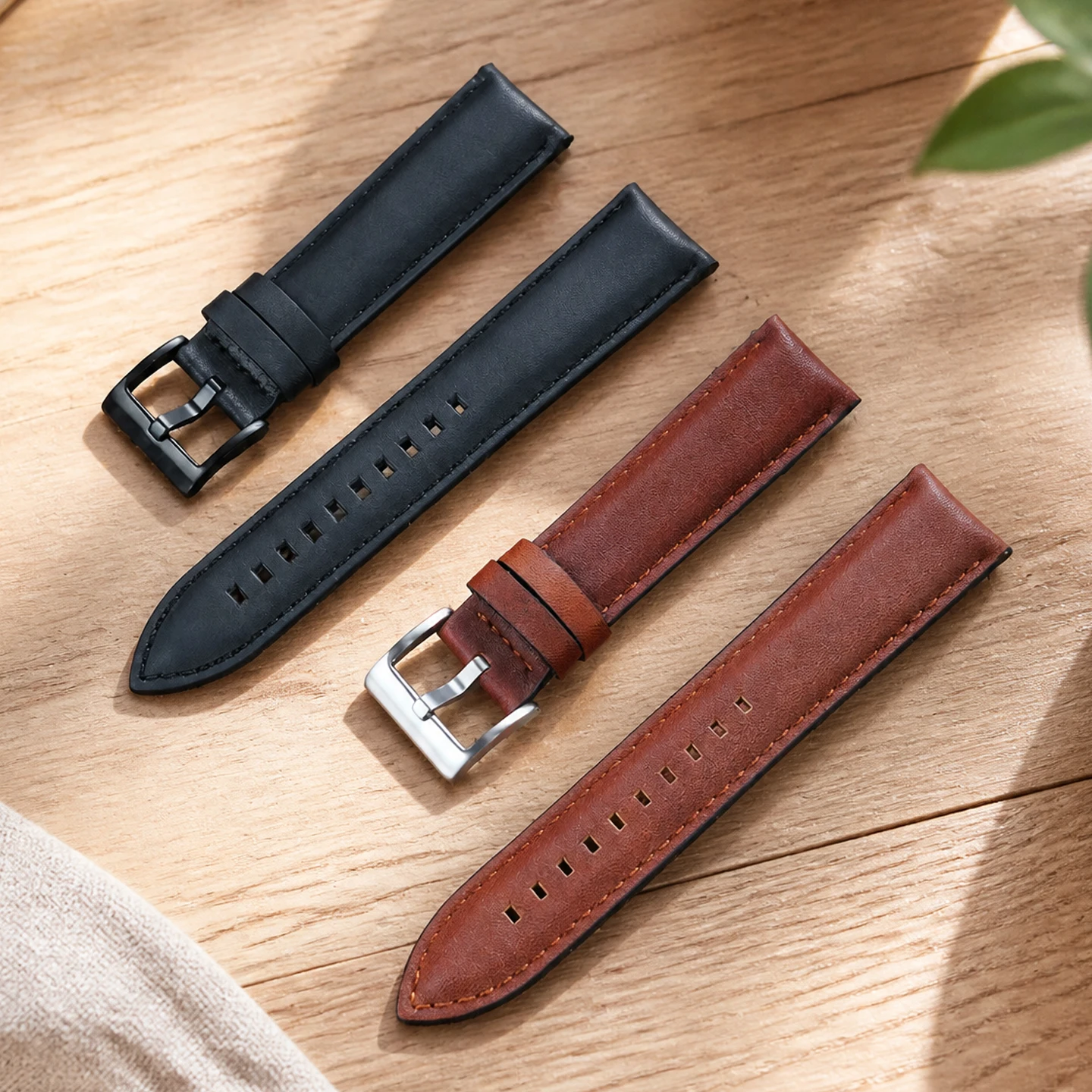 20mm 22mm cowhide Leather Watch Band For Casio Swordfish MDV-106/107 EFR-303L/304 MTP-1375 MTP-1374 Strap Bracelet Black Brown