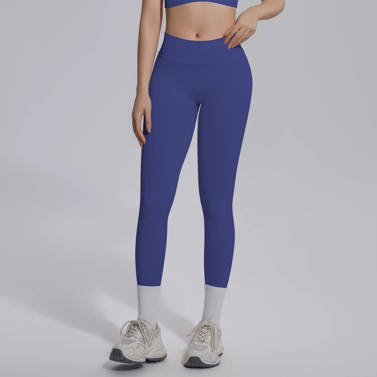 Rooftrellen 1PC Seamless Quick Drying Yoga Pants V Waisted Peach Buttocks Women's Sports Pants Solid Color Yoga Leggings