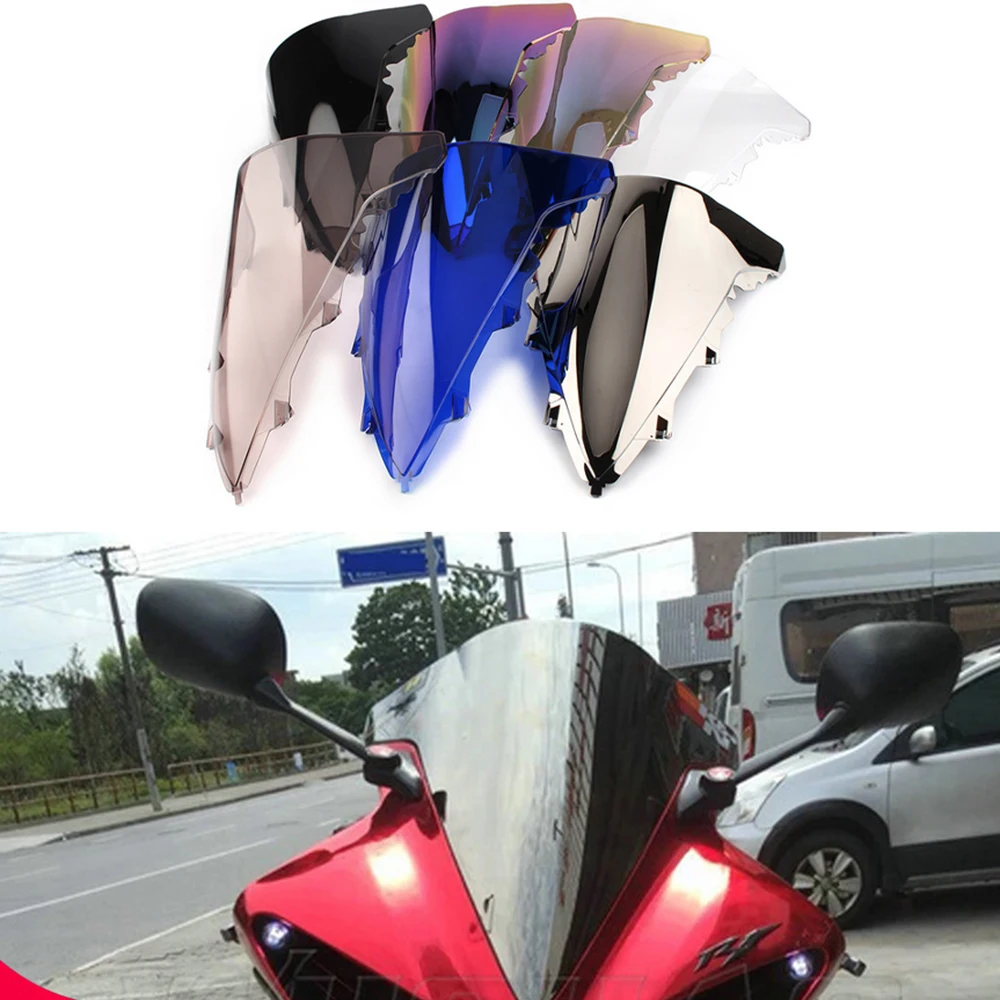 Parabrisas de doble burbuja para motocicleta, Deflector de carenado, accesorios para Yamaha YZF R1 1000 YZFR1 2009-2014