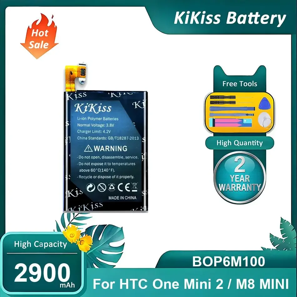 Batería de alto rendimiento para teléfono móvil HTC One Mini 2/M8 MINI,BOP6M100,2900mAh