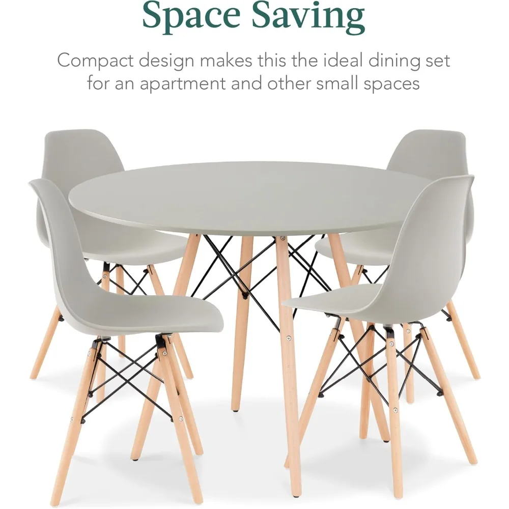 

5-piece Cutlery Set, Compact Medieval Modern Home Table and Chair Set, Apartment with 4 Chairs