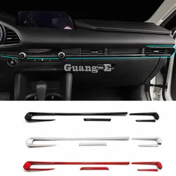 Car Sticker Inner Console Central Control Navigation Air-Condition Trim Frame For Mazda 3 Mazda3 Axela M3 2019 2020 2021 2022