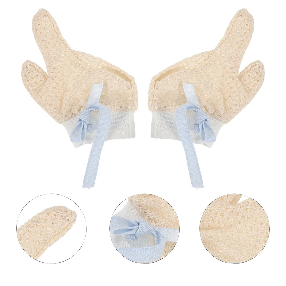 

2Pairs Toddler Thumb Sucking Gloves Breathable Adjustable Baby Mittens Stop Finger Sucking Anti Nail Biting Protection