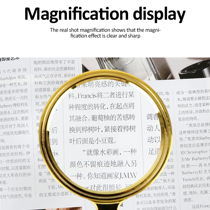 Ручное увеличительное стекло высокой четкости 60/70/80/90/100 мм, портативное увеличительное стекло для обучения, чтения и поиска неисправностей