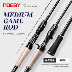 Noeby Medium Game Spinning Fishing Rod 2.13m 2.29m Fast Action Lure Weight 7-28g 10-40g Freshwater Bass Sea Fishing Rods