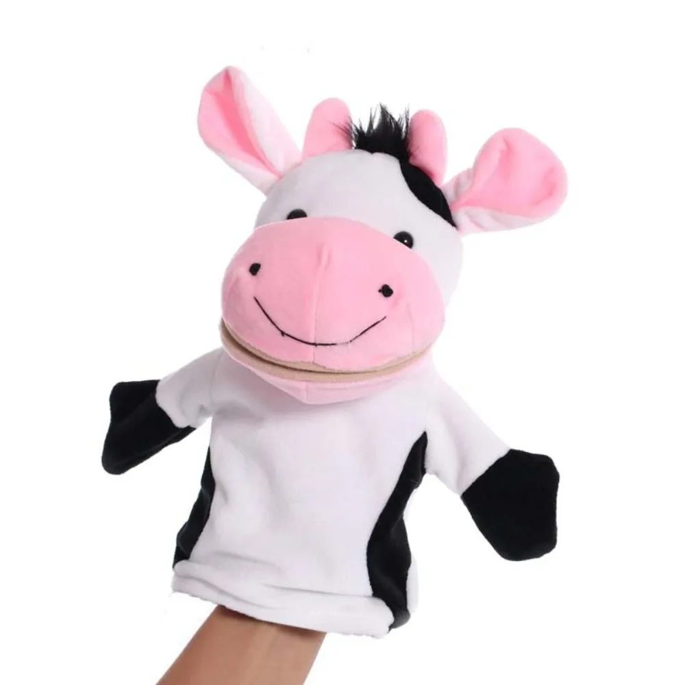 Spiel Puppe Stofftier Handpuppe Interaktive Nette Plüsch Hand Puppe Cartoon Kuh Beschwichtigen Puppen Frühe Bildung