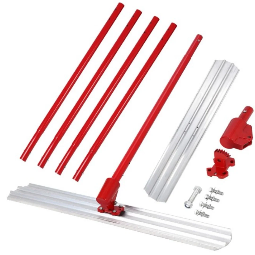 

Aluminum Magnesium Bull Float Concrete Finishing Tool Kit Professional Float with Single Handle, Adjustable Bracket for Masonry