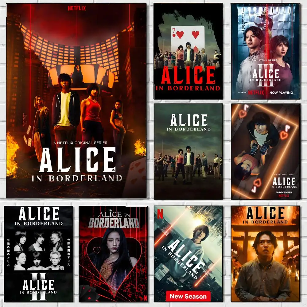 Alice In Borderland Poster Stickers Mural Painting Self-Adhesive Decor For Bedroom Living Room Home HD Wall Decals Gift