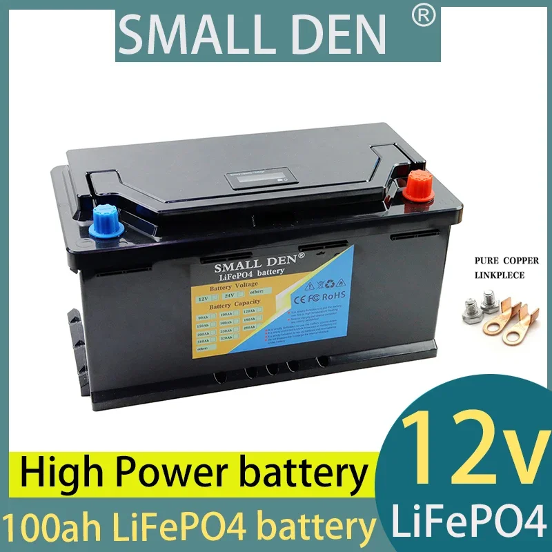 12V/12.8V 100AH LiFePO4 Battery Lithium Power Batteries 6000 Cycles for 12V Inverter Car lighter Solar Wind  Electric Boat Yatch