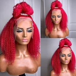 Charisma Afro Curly Lace Front Synthetic Wigs For Women Hot Pink Curly Wigs Heat Resistant Hair Lace Front Wig Daily Use