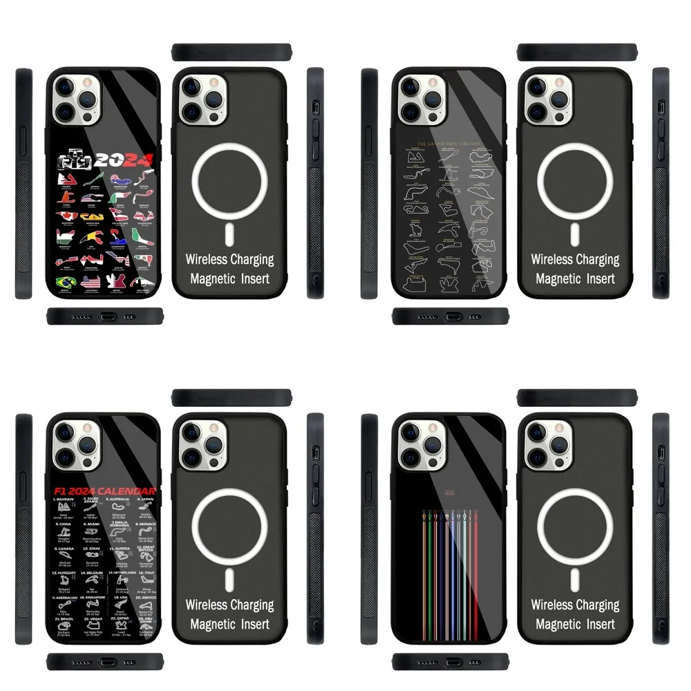 

F-F1 Race Tracks Circuits 2024 Phone Case Strong Magnetic For IPhone 15 14 13 Pro Max 11 12 Mini For Magsafe Wireless Charging