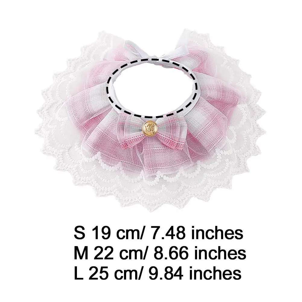 애완 동물 귀여운 레이스 활 목걸이, 나비 매듭 칼라, 고양이 개 목도리, 애완 동물 새끼 고양이 강아지 턱받이 목걸이, 넥타이 스카프, S/M/L