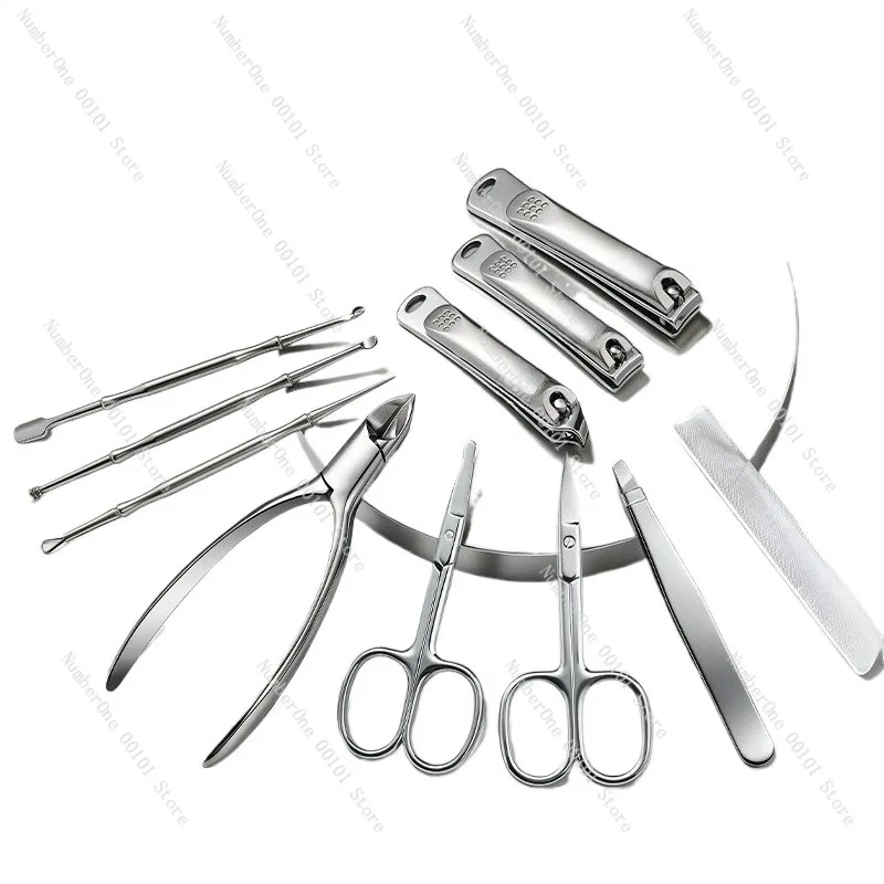 Premium Stainless Steel Nail Clipper Set German Style Professional Manicure Pedicure Tools Full Grooming Kit for Home Salon