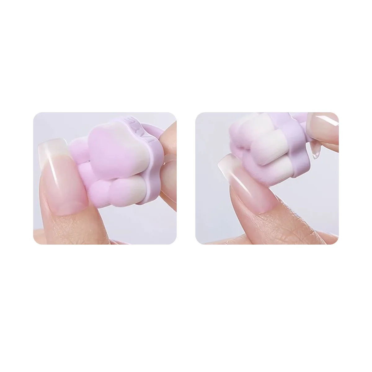 Lindo gato pata cepillo para polvo de uñas anillo para dedo plumero caja ciega quitar esmalte de Gel herramienta de limpieza en polvo accesorios de manicura