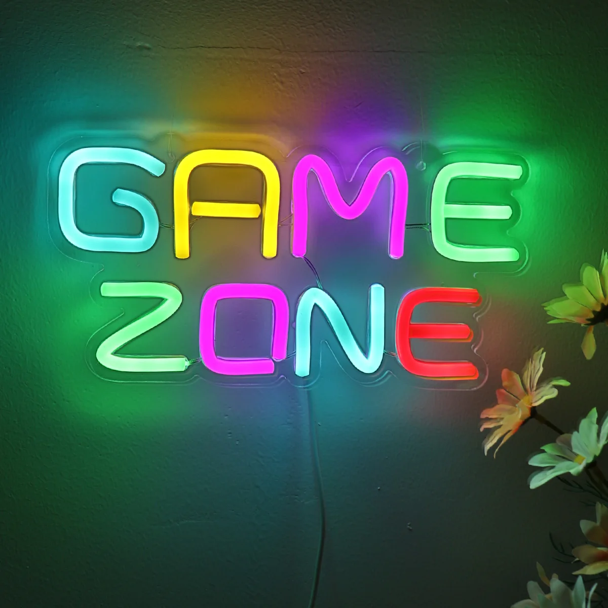 

1pc Colorful GAME ZONE LED Wall Art Neon Sign For Game Room Game Zone Party Show Event Decoration Gifts 10.12''*5.2''