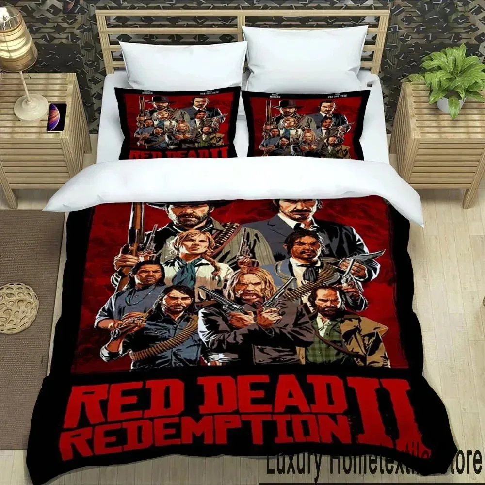 

3D Print Game Red Dead Redemption Series Bedding Set Double Twin King Duvet Cover Comforter Pillowcase Boys Girls Adults Bedroom