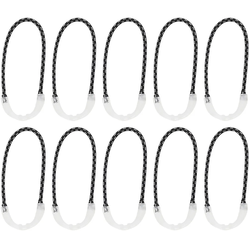 10 Pcs Luminous Zipper Extenders Head Extension Ropes Pull Replacement Pulls Bag Heads Pullers Camping