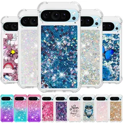 Pixel 9 Pro XL Case on For Funda Google Pixel 9 Pro XL Cover Glitter Dynamic Liquid Case For Google Pixel9 9Pro Phone Case Etui