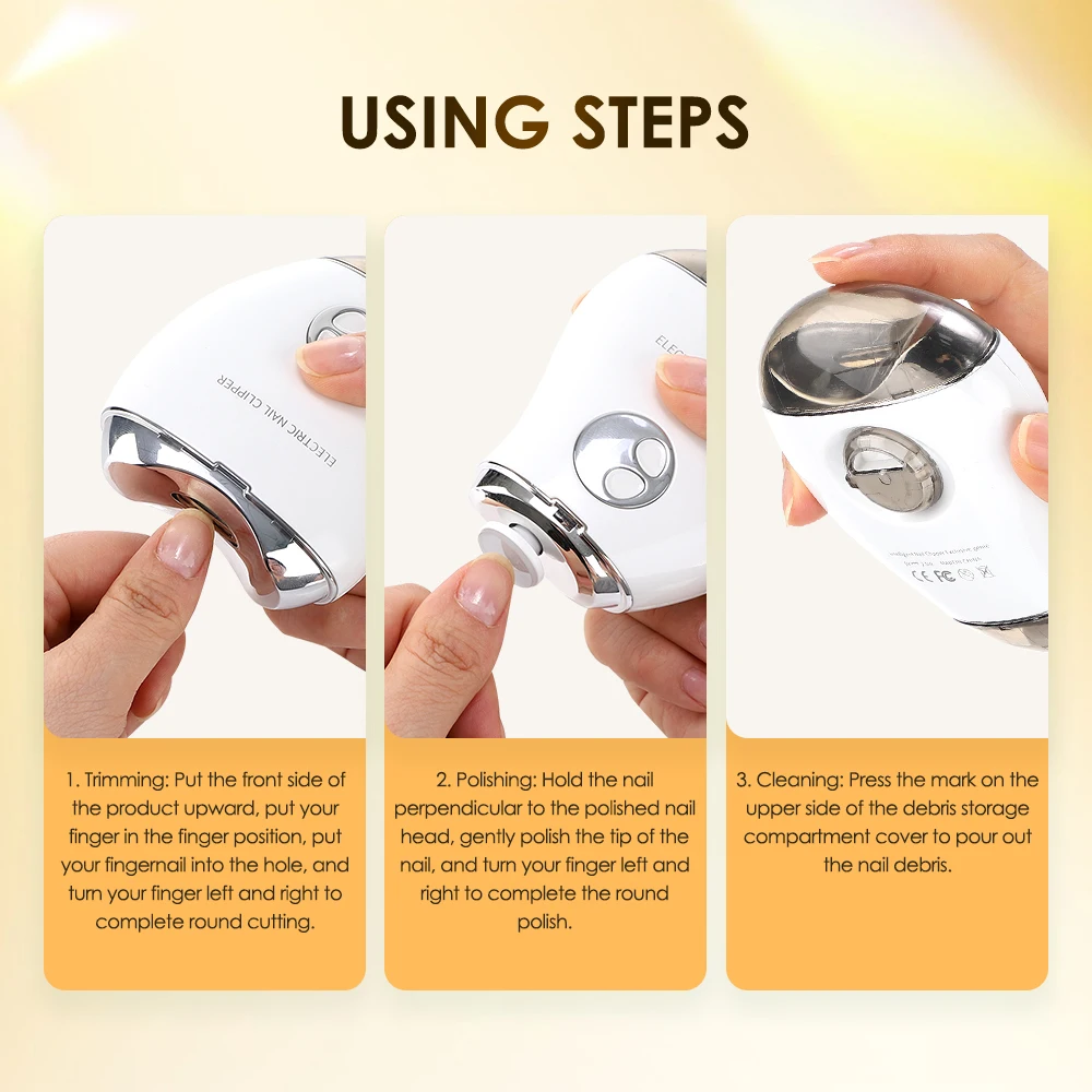 Electric Nail Clipper With Blue Light Adult Baby Toes Automatic Nail Clippers Grinder Manicure Cutter Trimming Polishing Tools