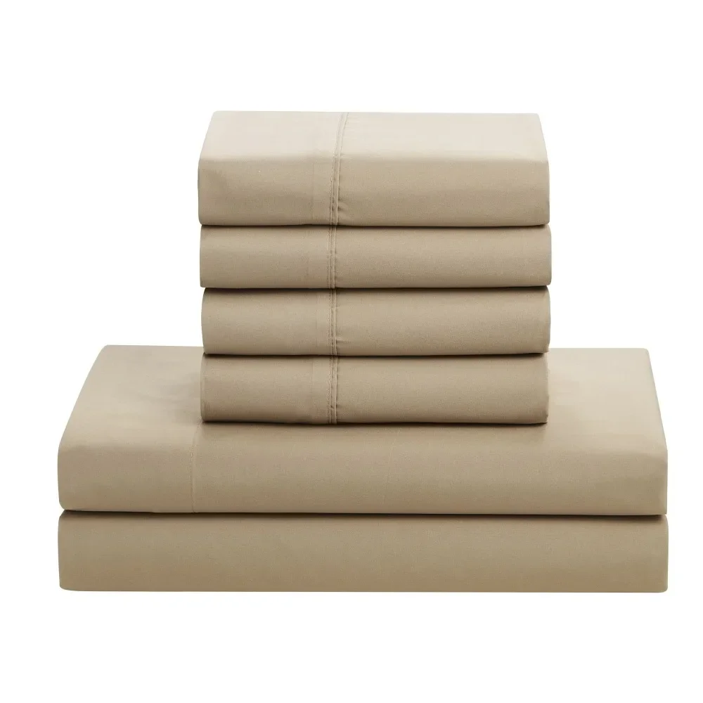 

New 7 Piece Bed in A Bag Down Alternative Comforter and Sheet Set - Taupe, Queen