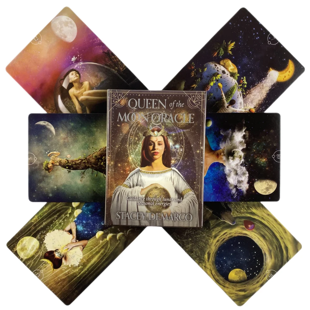 Queen Of The Moon Oracle Cards A 44 Tarot English Divination Edition Deck Borad Games