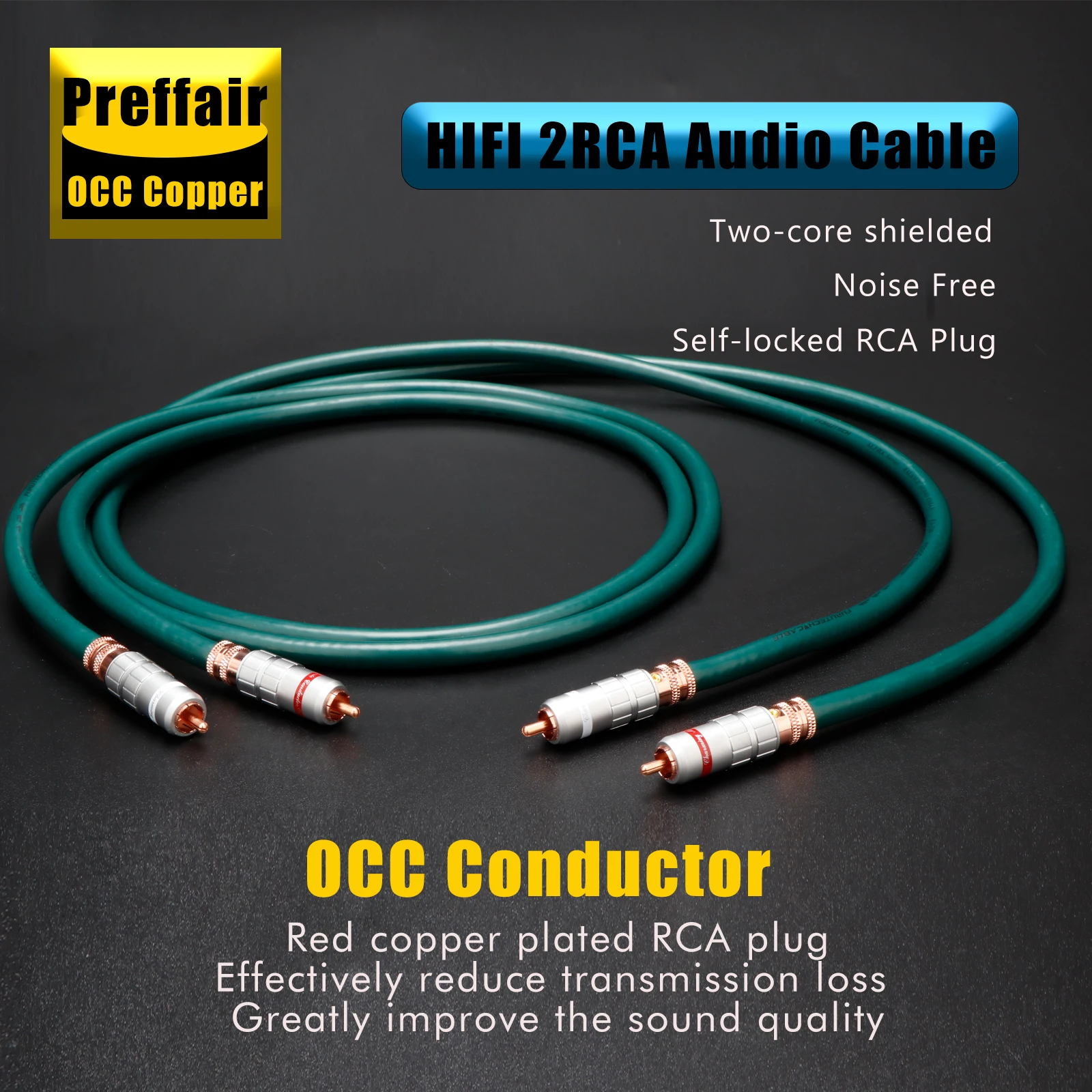 

Preffair X411 OCC Signal Cable Male to Male Pure Copper plated RCA Plugs for Audio Amplifier CD Connector cables