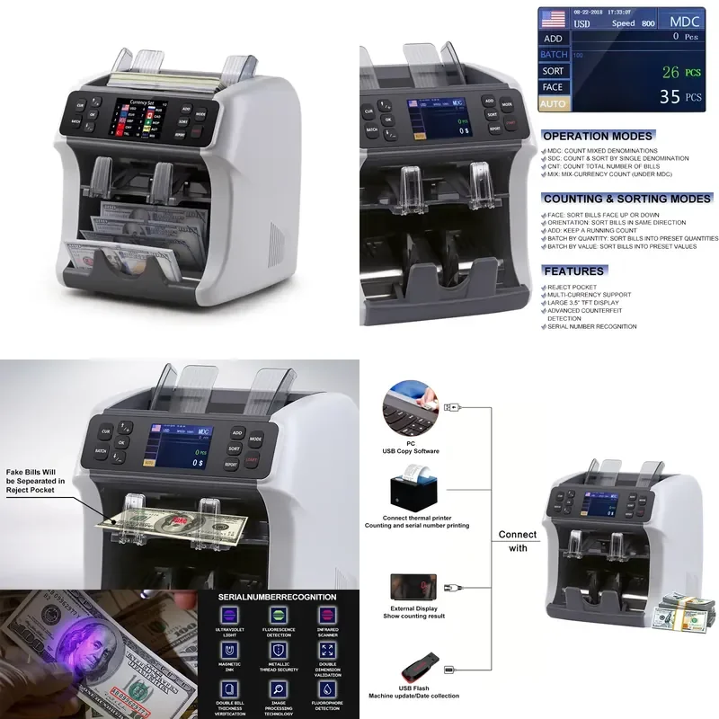 New Design Banknote Counter Sorter Detector for Efficient Counting and Sorting