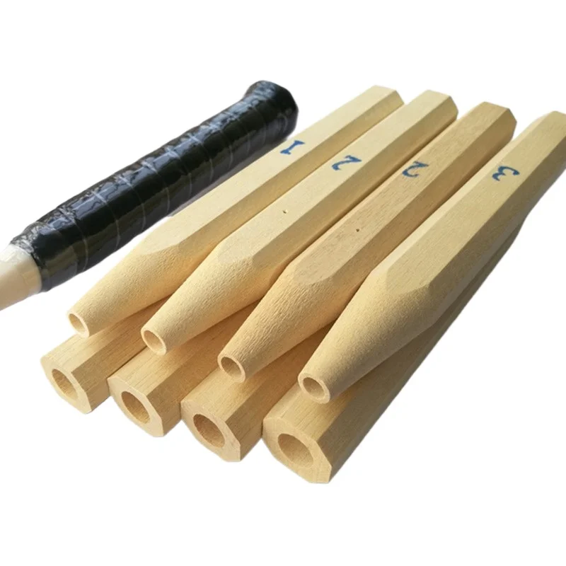 إصلاح المقبض الخشبي لمضرب كرة الريشة G4، غطاء مدبب، غطاء نهاية، قبضة المقبض، خشب الحور الأبيض