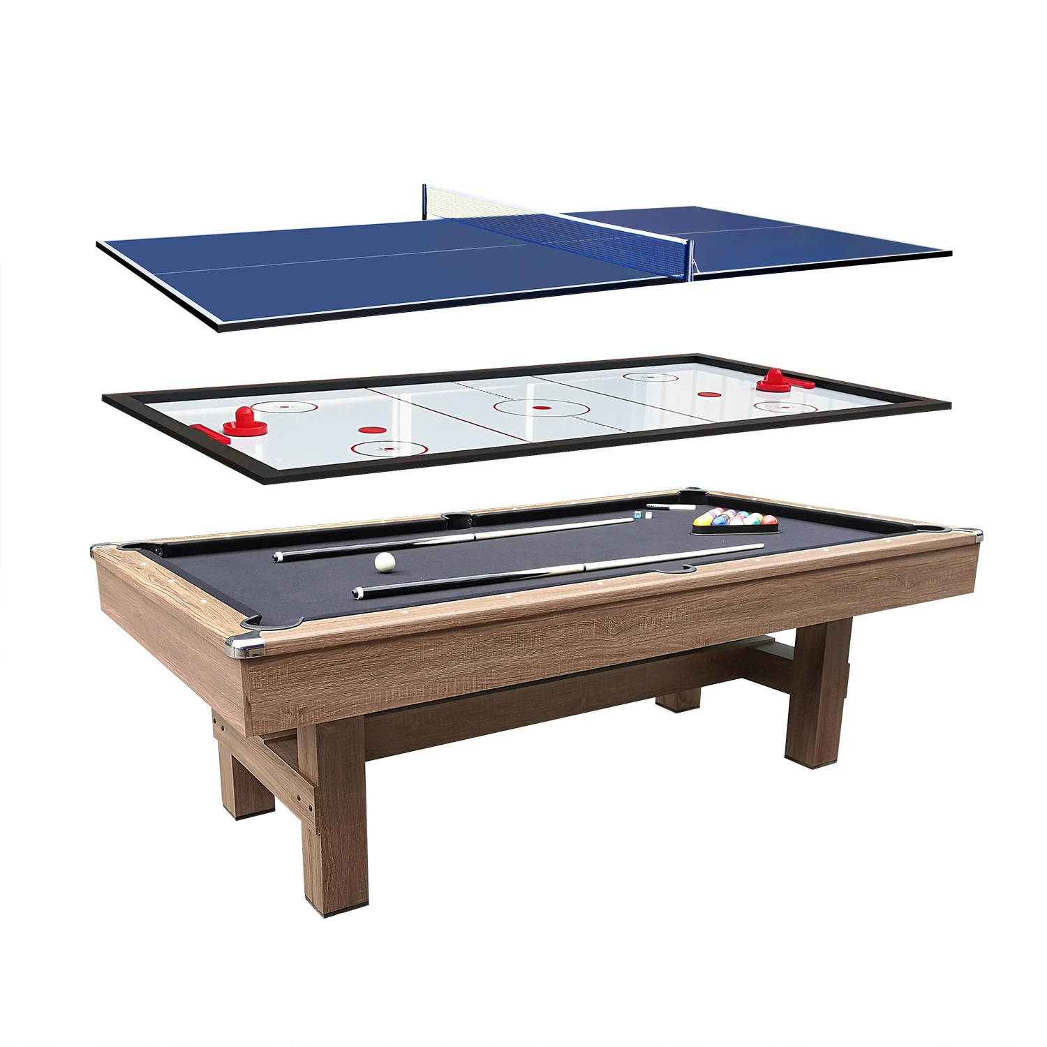Hot Sell Retro Style Multi-functions 3 in 1  9 Feet Strong Quality Billiard Pool Table
